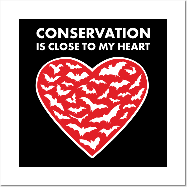 Bats Conservation Heart Wall Art by Peppermint Narwhal